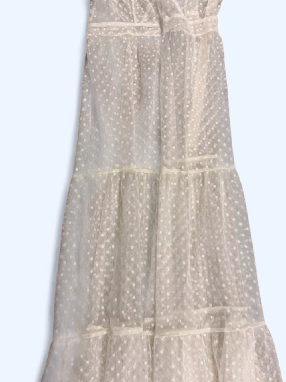 Lulu's Cream Polka Dot Sheer Maxi Dress - Picture 2 of 6